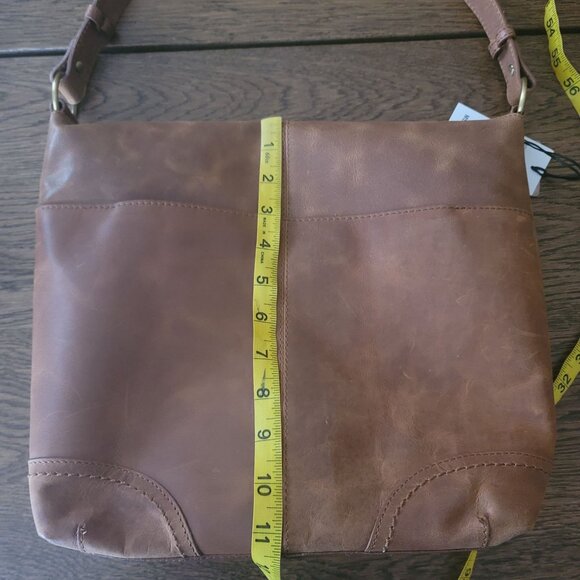 Born Genuine Leather Saddle Floral Embossed Shoulder Handbag - Picture 14 of 14